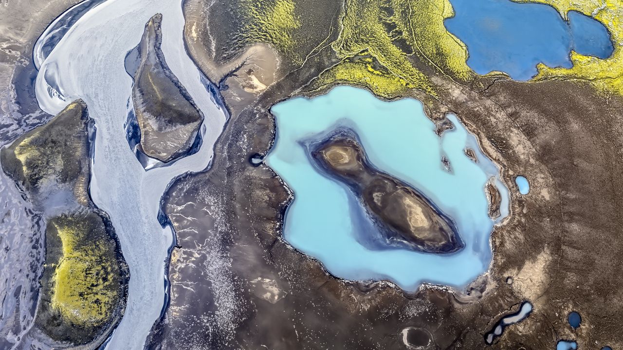 Wallpaper islands, lake, water, aerial view