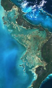 Preview wallpaper islands, relief, satellite, aerial view, nature