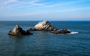 Preview wallpaper islands, rocks, sea, stones, water, horizon, nature