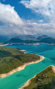 Preview wallpaper islands, sea, clouds, landscape, aerial view