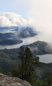 Preview wallpaper islands, trees, clouds, rock, landscape