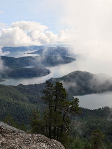 Preview wallpaper islands, trees, clouds, rock, landscape