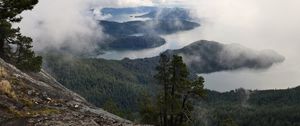 Preview wallpaper islands, trees, clouds, rock, landscape