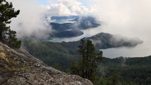 Preview wallpaper islands, trees, clouds, rock, landscape