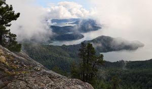 Preview wallpaper islands, trees, clouds, rock, landscape