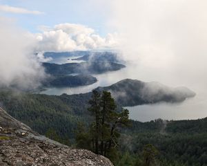 Preview wallpaper islands, trees, clouds, rock, landscape