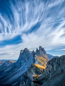 Preview wallpaper italy, mountains, cliffs, clouds, dolomites