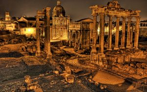 Preview wallpaper italy, ruins, columns, vintage, hdr