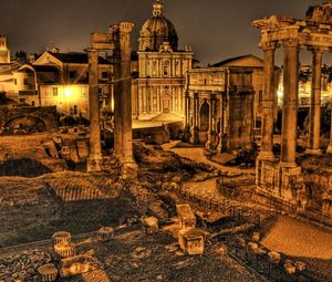 Preview wallpaper italy, ruins, columns, vintage, hdr