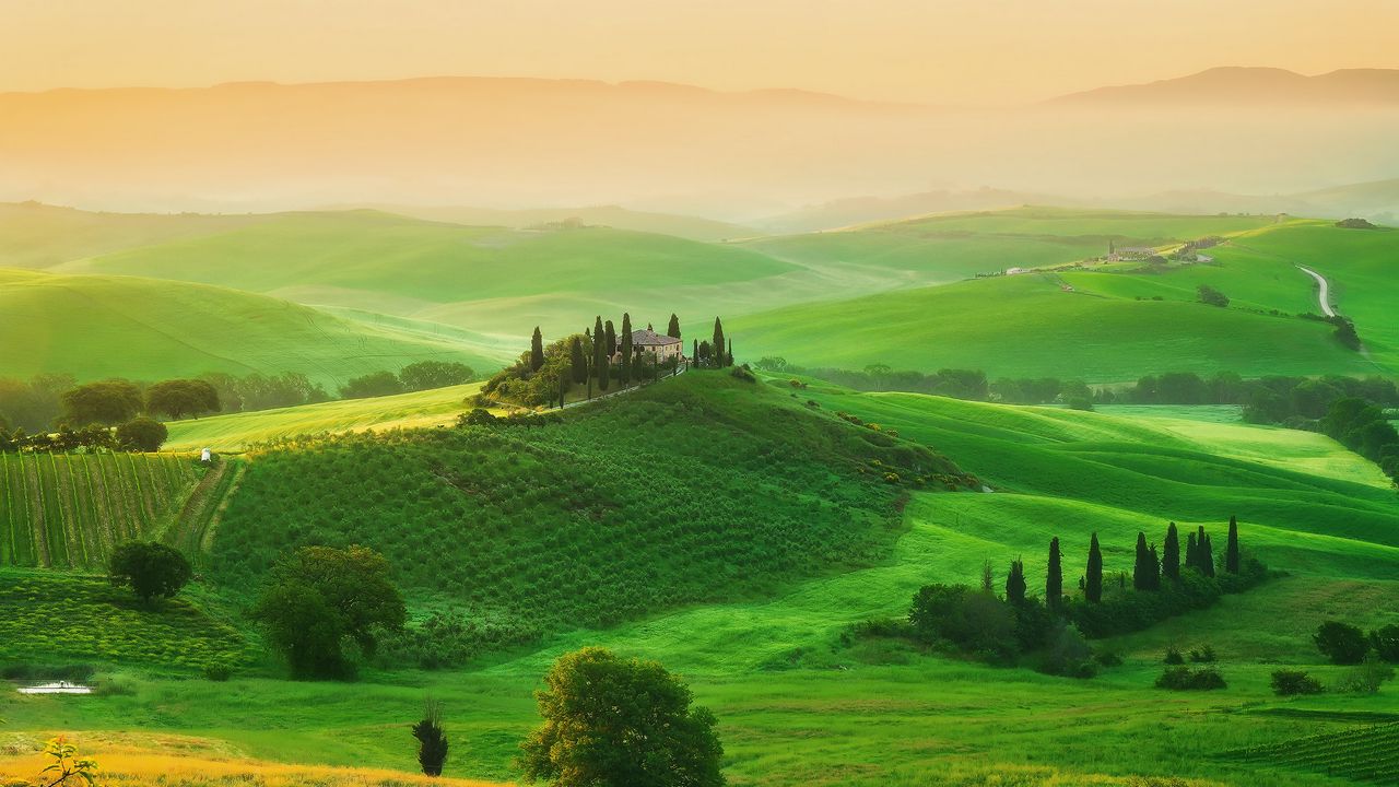 Wallpaper italy, tuscany, field, farm, grass