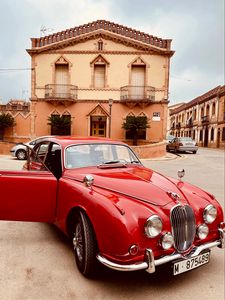 Preview wallpaper jaguar 340, jaguar, car, red, retro