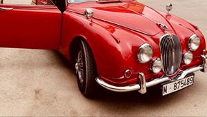 Preview wallpaper jaguar 340, jaguar, car, red, retro