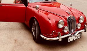 Preview wallpaper jaguar 340, jaguar, car, red, retro