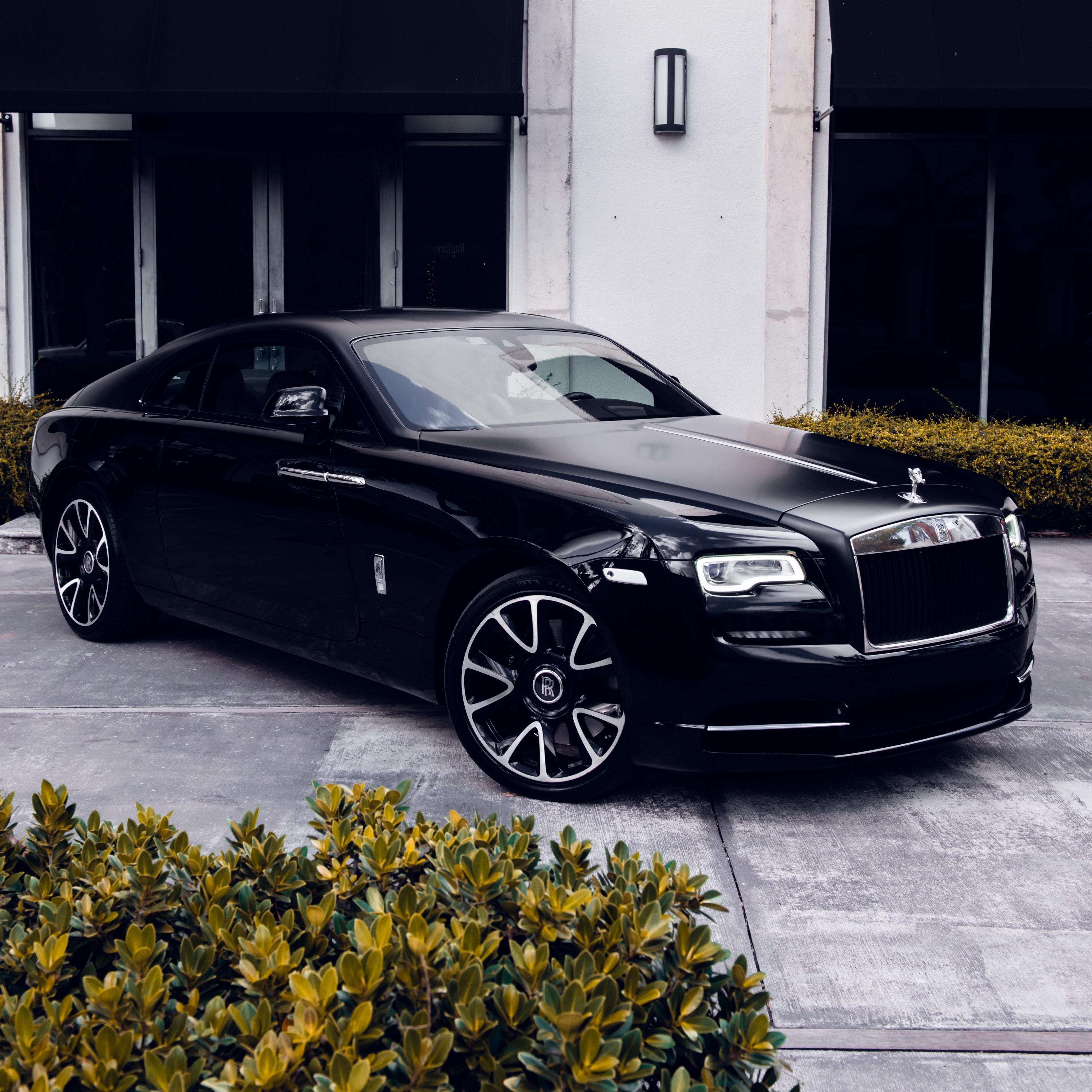 3415x3415 Wallpaper jaguar, car, black, bumper, headlights, alloy wheels, side view