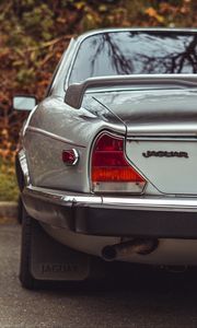 Preview wallpaper jaguar, car, rear view, retro, vintage