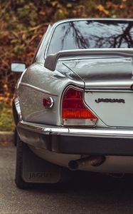 Preview wallpaper jaguar, car, rear view, retro, vintage