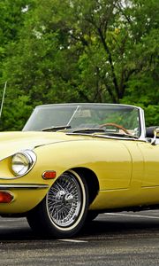 Preview wallpaper jaguar, e-type, 1968, convertible, yellow