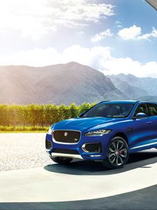 Preview wallpaper jaguar f-pace, jaguar, crossover, blue, dynamic, powerful, auto