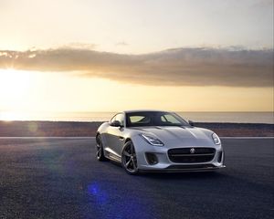 Preview wallpaper jaguar f-type, jaguar, luxury, sports car, silver