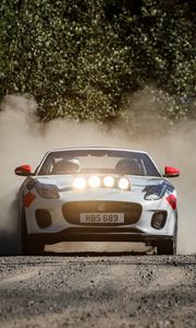 Preview wallpaper jaguar f-type, jaguar, sports car, race, dust