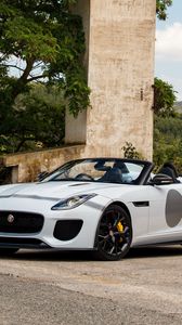 Preview wallpaper jaguar, f-type, project 7, white, side view