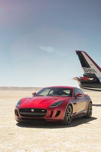 Preview wallpaper jaguar f-type r, jaguar, car, sportscar, red