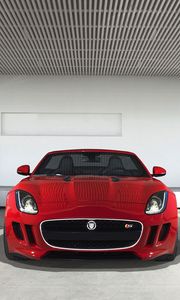 Preview wallpaper jaguar, f-type, red, front view