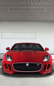 Preview wallpaper jaguar, f-type, red, front view