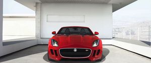 Preview wallpaper jaguar, f-type, red, front view