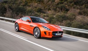 Preview wallpaper jaguar, f-type, side view, movement