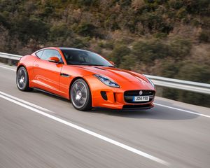 Preview wallpaper jaguar, f-type, side view, movement