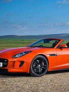 Preview wallpaper jaguar, f-type, v8 s, convertible, red