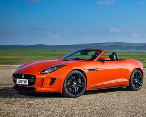 Preview wallpaper jaguar, f-type, v8 s, convertible, red