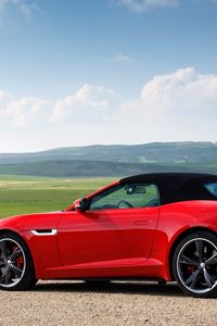 Preview wallpaper jaguar, f-type, v8 s, side view, red