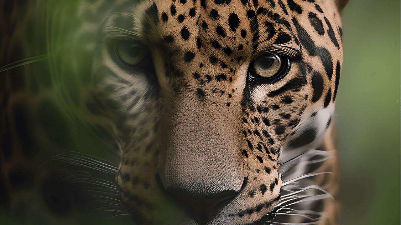Wallpaper jaguar, predator, big cat, animal, blur