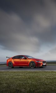 Preview wallpaper jaguar xe sv project 8, jaguar, road, side view