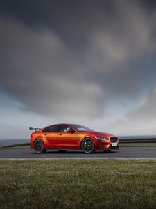 Preview wallpaper jaguar xe sv project 8, jaguar, road, side view