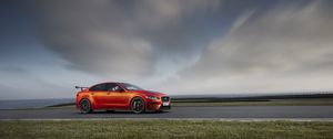 Preview wallpaper jaguar xe sv project 8, jaguar, road, side view