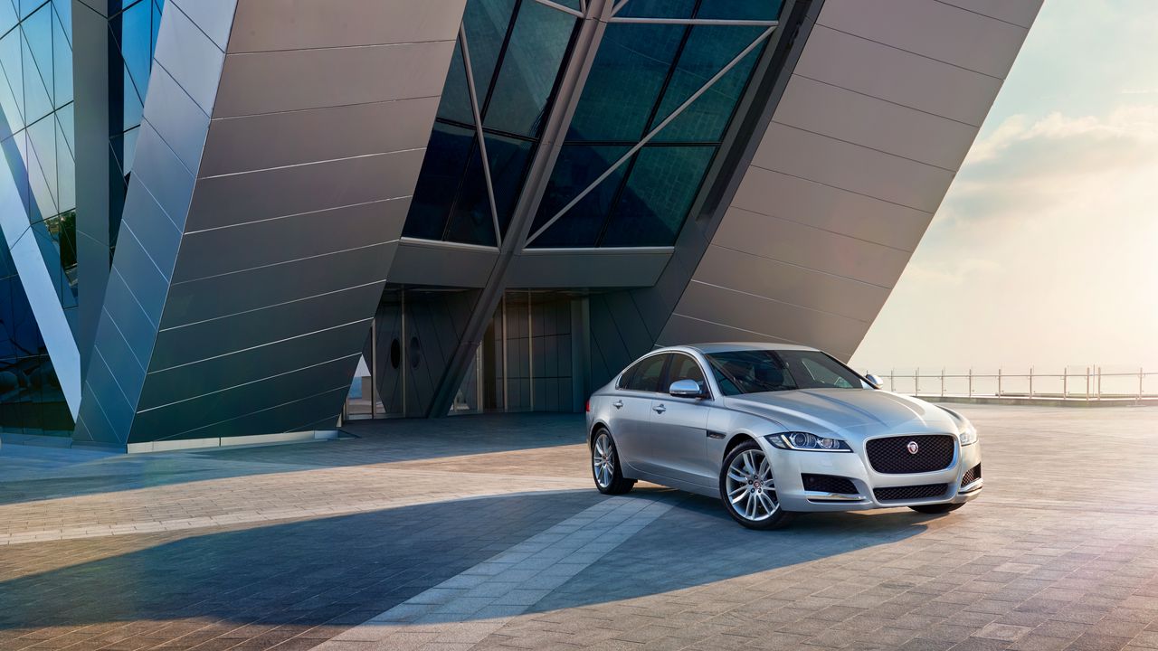 Wallpaper jaguar, xf, prestige, silver, side view