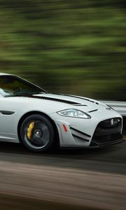 Preview wallpaper jaguar, xkr-s, gt, white, side view