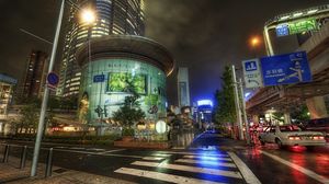 Preview wallpaper japan, street, road, night, metropolis