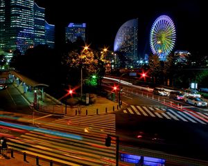 Preview wallpaper japan, tokyo, night, lights city, beautiful, cityscape