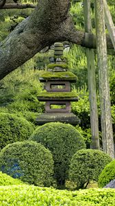 Preview wallpaper japanese garden, stones, balance, trees