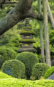 Preview wallpaper japanese garden, stones, balance, trees