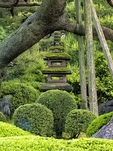 Preview wallpaper japanese garden, stones, balance, trees