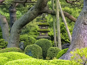 Preview wallpaper japanese garden, stones, balance, trees