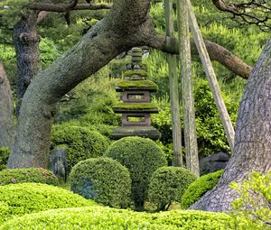 Preview wallpaper japanese garden, stones, balance, trees