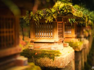 Preview wallpaper japanese stone lantern, japanese lantern, lantern, japanese garden, tree