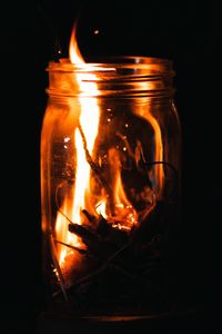 Preview wallpaper jar, fire, sparks, dark