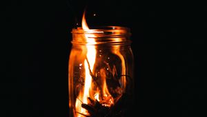 Preview wallpaper jar, fire, sparks, dark